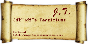 Jónás Tarziciusz névjegykártya